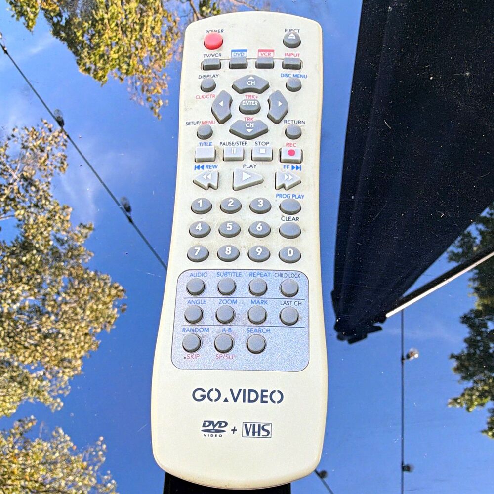 Go Video DVD + VHS Remote Control Gray Wireless Child Lock Subtitle not tested